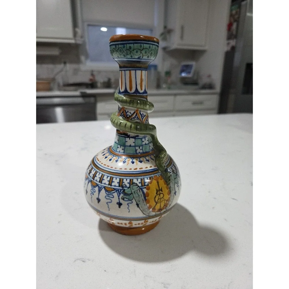 Italian Maiolica‎ bottle vases 7.5